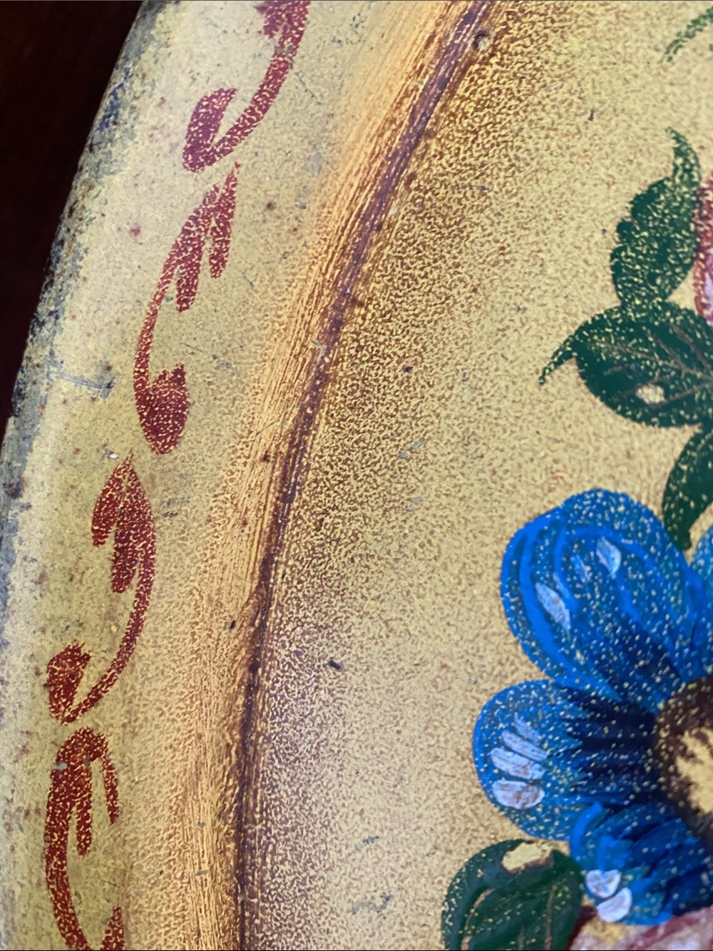 💐Vintage Hand-Painted Yellow Floral Decorative Tray - Picture 5 of 10